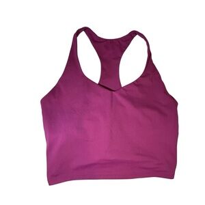 Fabletics Magenta Racerback Longline Sports Bra Crop Workout Top size XL